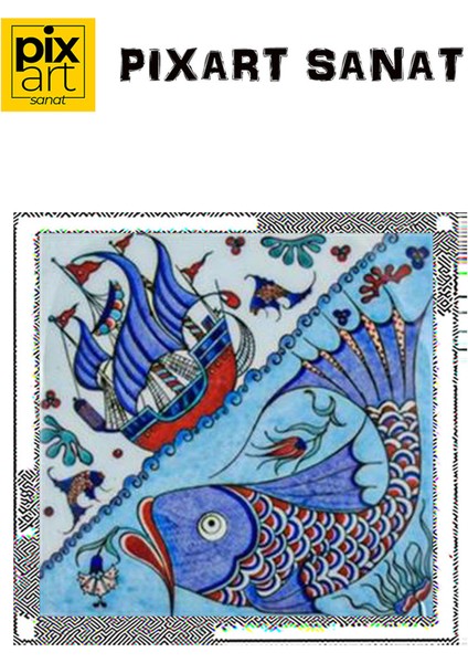Balık ve Gemi Desen Pixart Sanat Elmas Mozaik Tablo Diamond Türkiye 62*61 fırsatları