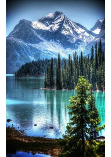 Karli Dag Ve Gol Manzarasi 40 x 60 Elmas Mozaik Tablo