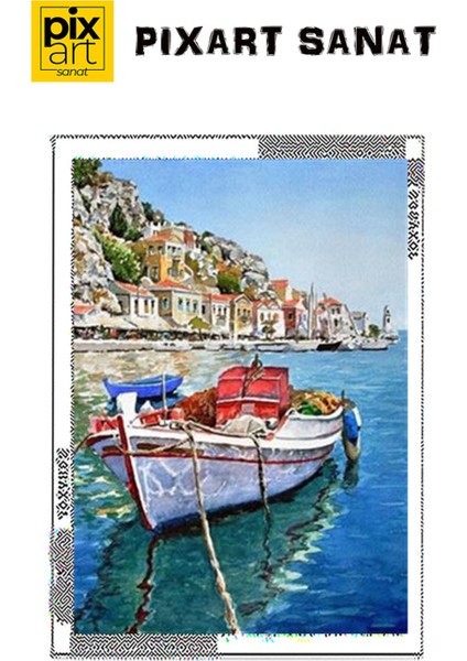 Balıkçı Kayığı Pixart Sanat Elmas Mozaik Tablo Diamond Türkiye 40 x 57 cm fırsatları