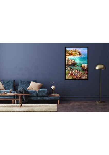 Renkli Çakıl Taşları Pixart Sanat Elmas Mozaik Tablo Diamond Türkiye 45 x 62 cm fiyatları