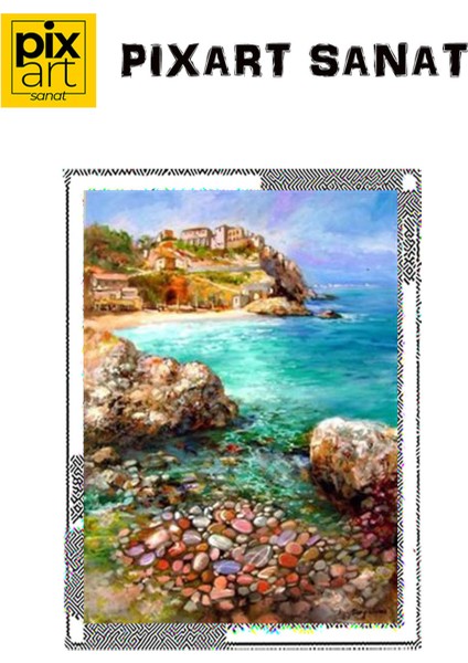 Renkli Çakıl Taşları Pixart Sanat Elmas Mozaik Tablo Diamond Türkiye 45 x 62 cm fırsatları