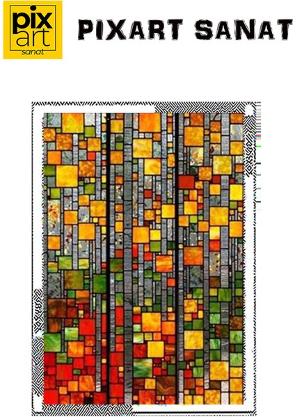 Renkli Kareler Pixart Sanat Elmas Mozaik Tablo Diamond Türkiye 38*55 fırsatları