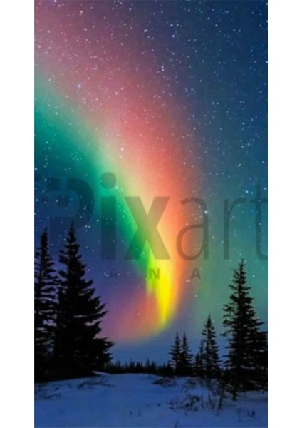 Renkli Kuzey Isiklari 40 x 60 Elmas Mozaik Tablo