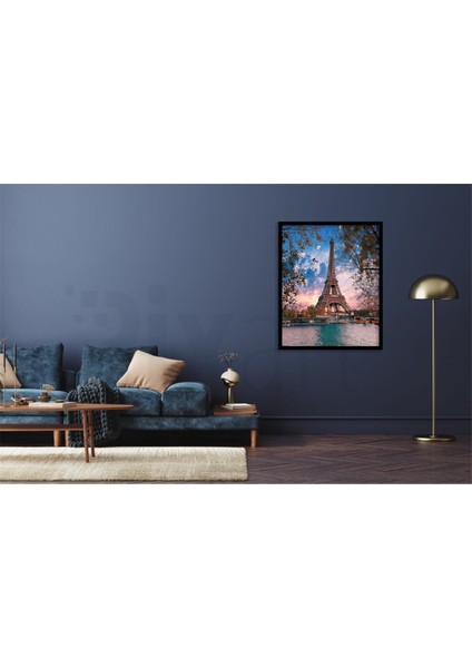 Paris Eyfel Kulesi 38 x 69 Elmas Mozaik Tablo