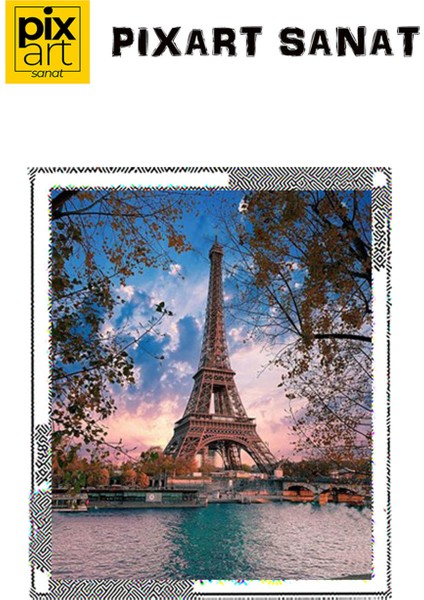Paris Eyfel Kulesi 38 x 69 Elmas Mozaik Tablo