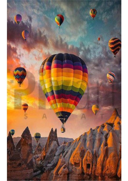 Kapadokya Ve Ucan Balonlar 40 x 60 Elmas Mozaik Tablo