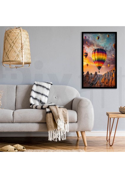Kapadokya Ve Ucan Balonlar 40 x 60 Elmas Mozaik Tablo fiyatları