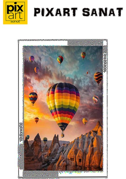 Kapadokya Ve Ucan Balonlar 40 x 60 Elmas Mozaik Tablo fırsatları