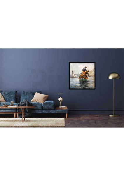 Teknede Balikcilar 50 x 25 Elmas Mozaik Tablo fiyatları