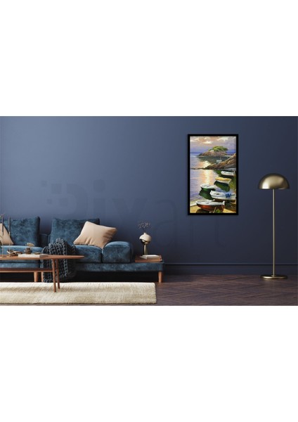 Kumsal ve Kayıklar Pixart Sanat Elmas Mozaik Tablo Diamond Türkiye 41 x 66 cm fiyatları