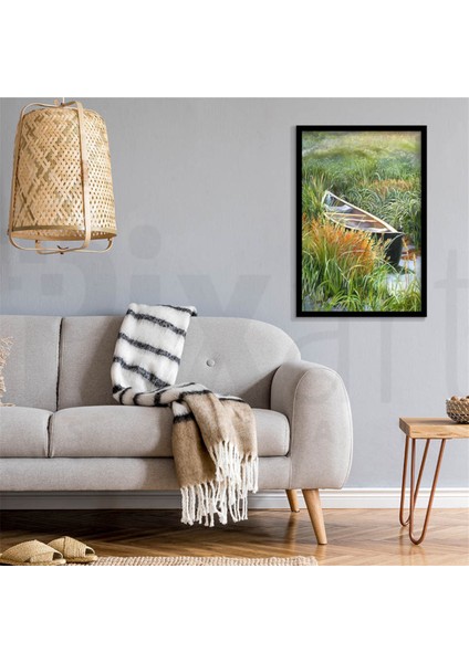 Sazlıktaki Kayık Pixart Sanat Elmas Mozaik Tablo Diamond Türkiye 38 x 57 cm modelleri