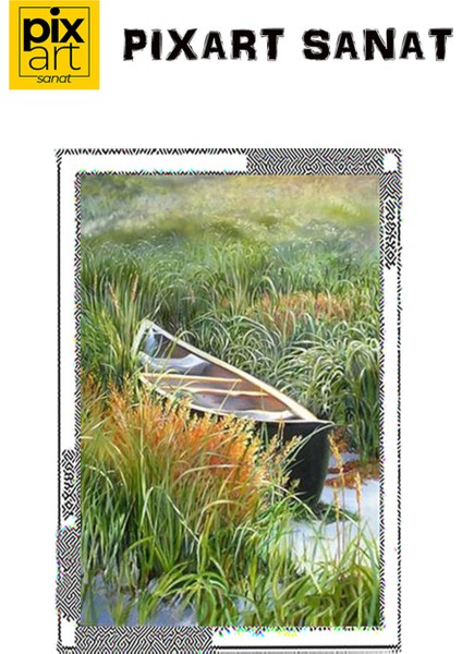 Sazlıktaki Kayık Pixart Sanat Elmas Mozaik Tablo Diamond Türkiye 38 x 57 cm fırsatları