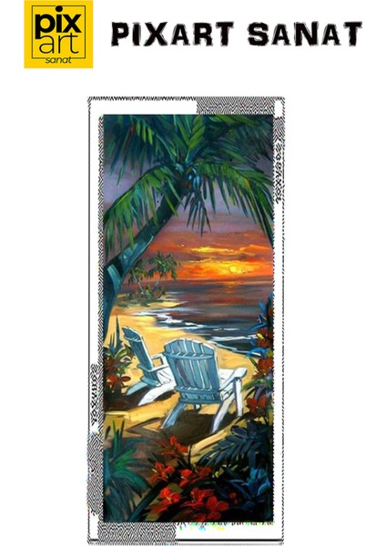 Günbatımı Pixart Sanat Elmas Mozaik Tablo Diamond Türkiye 25 x 58 cm fırsatları