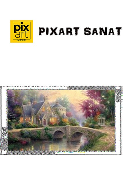 Taş Köprüde Malikane Pixart Sanat Elmas Mozaik Tablo Diamond Türkiye 89 x 51 cm fırsatları