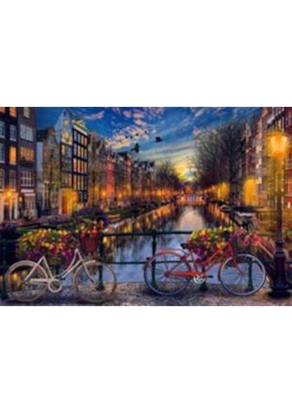 Amsterdam Manzarası Pixart Sanat Elmas Mozaik Tablo Diamond Türkiye 71 x 51 cm