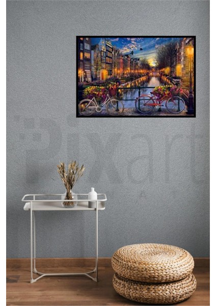 Amsterdam Manzarası Pixart Sanat Elmas Mozaik Tablo Diamond Türkiye 71 x 51 cm modelleri