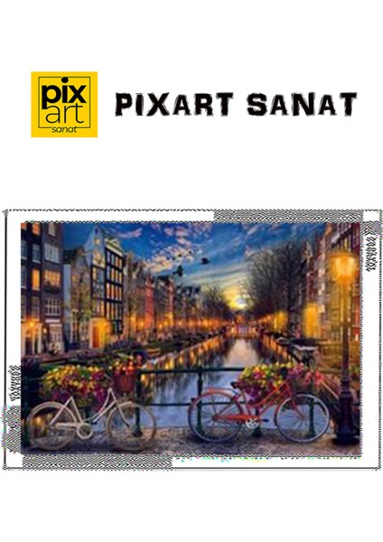 Amsterdam Manzarası Pixart Sanat Elmas Mozaik Tablo Diamond Türkiye 71 x 51 cm fırsatları