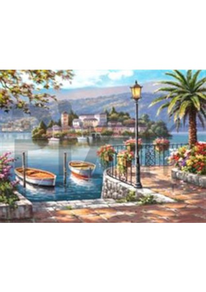 Porto Gölü Pixart Sanat Elmas Mozaik Tablo Diamond Türkiye 66 x 51 cm