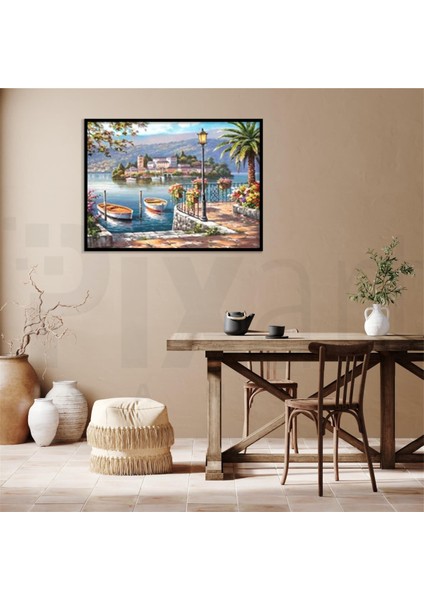 Porto Gölü Pixart Sanat Elmas Mozaik Tablo Diamond Türkiye 66 x 51 cm modelleri
