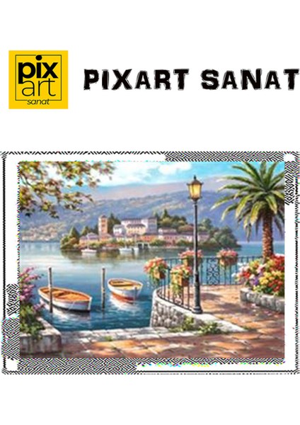 Porto Gölü Pixart Sanat Elmas Mozaik Tablo Diamond Türkiye 66 x 51 cm fırsatları