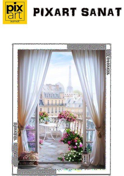 Eyfel Manzarası Pixart Sanat Elmas Mozaik Tablo Diamond Türkiye 40 x 55 cm fırsatları