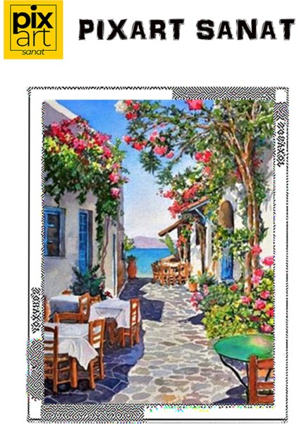 Denize Çıkan Çiçekli Yol Pixart Sanat Elmas Mozaik Tablo Diamond Türkiye 41*53 fırsatları