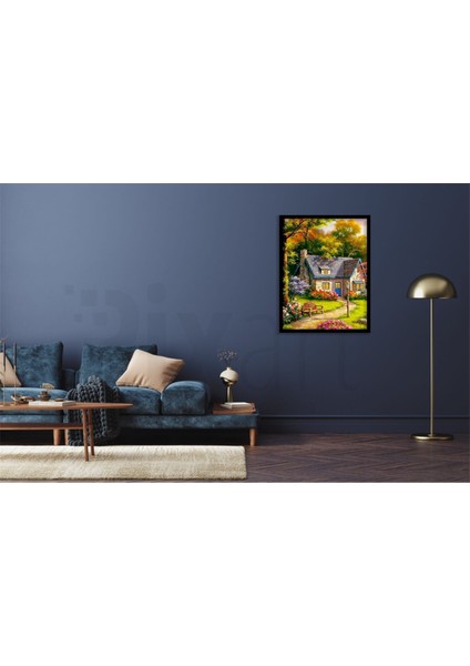Ormandaki Ev Pixart Sanat Elmas Mozaik Tablo Diamond Türkiye 45 x 55 cm fiyatları