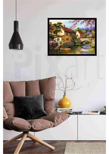 Taş Evler Pixart Sanat Elmas Mozaik Tablo Diamond Türkiye 74 x 51 cm modelleri