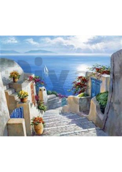 Yolun Sonundaki Deniz Pixart Sanat Elmas Mozaik Tablo Diamond Türkiye 61 x 51 cm