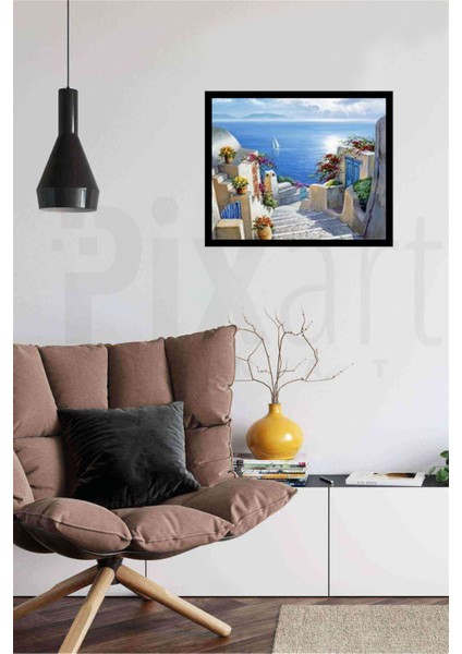 Yolun Sonundaki Deniz Pixart Sanat Elmas Mozaik Tablo Diamond Türkiye 61 x 51 cm fiyatları