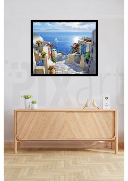 Yolun Sonundaki Deniz Pixart Sanat Elmas Mozaik Tablo Diamond Türkiye 61 x 51 cm modelleri