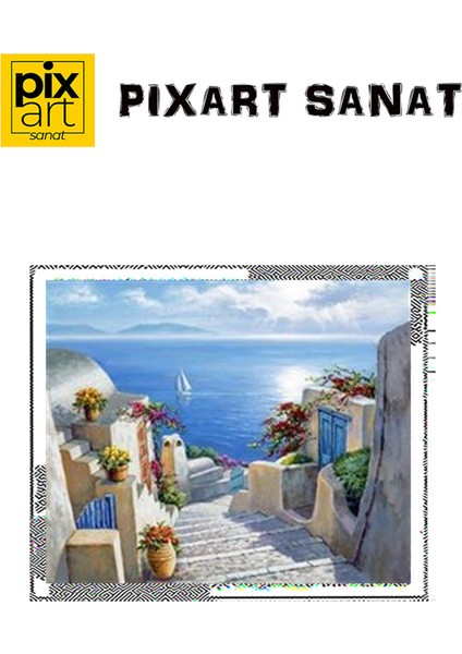 Yolun Sonundaki Deniz Pixart Sanat Elmas Mozaik Tablo Diamond Türkiye 61 x 51 cm fırsatları