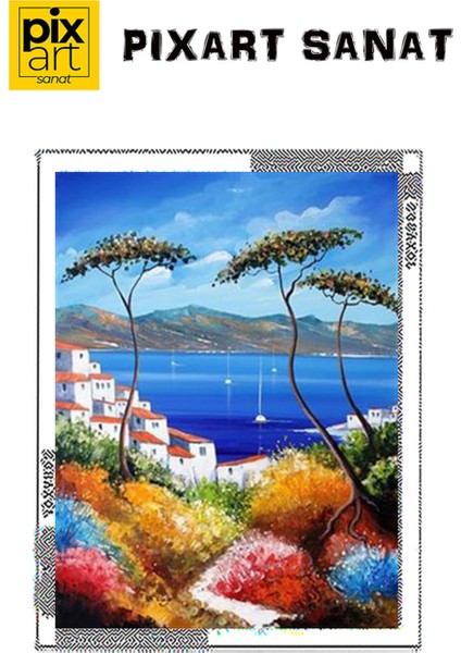 Çalılar Arasından Deniz Pixart Sanat Elmas Mozaik Tablo Diamond Türkiye 41 x 55 cm fırsatları