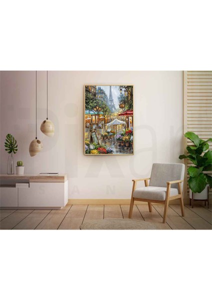 Çiçekli Paris Sokakları Pixart Sanat Elmas Mozaik Tablo Diamond Türkiye 56 x 71 cm fiyatları