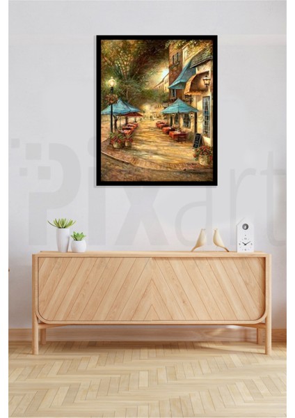 Restaurant Sokağı Pixart Sanat Elmas Mozaik Tablo Diamond Türkiye 46 x 56 cm fiyatları