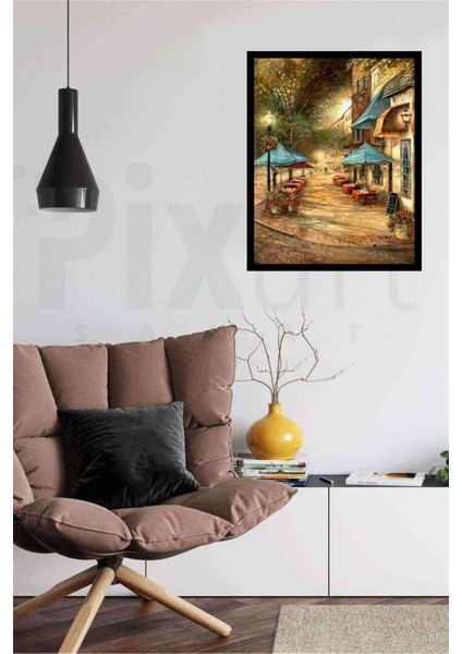 Restaurant Sokağı Pixart Sanat Elmas Mozaik Tablo Diamond Türkiye 46 x 56 cm modelleri