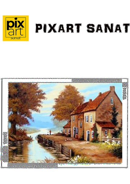 Çiftlik Evi Pixart Sanat Elmas Mozaik Tablo Diamond Türkiye 61*43 fırsatları