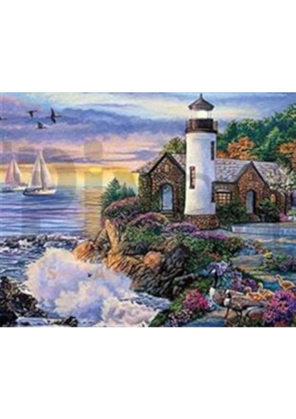 Taş Evin Yanındaki Fener PixArt Sanat Elmas Mozaik Tablo Diamond Türkiye 56*43