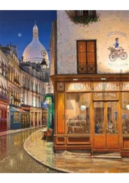 Paris Sokakları Pixart Sanat Elmas Mozaik Tablo Diamond Türkiye 41 x 51 cm