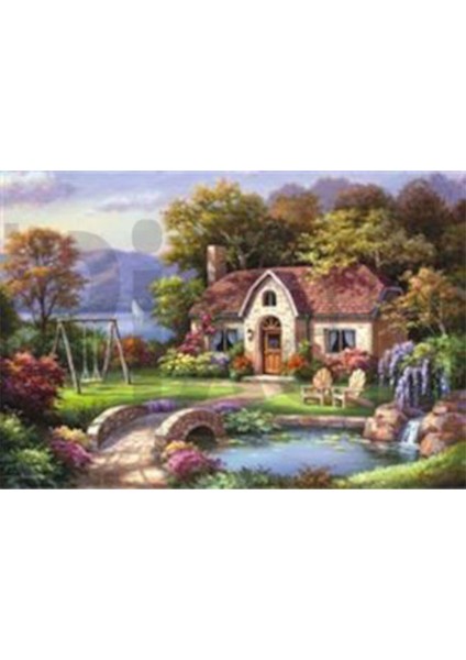 Taş Köprülü Ev Pixart Sanat Elmas Mozaik Tablo Diamond Türkiye 74 x 51 cm