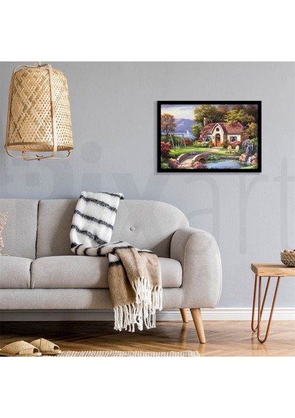 Taş Köprülü Ev Pixart Sanat Elmas Mozaik Tablo Diamond Türkiye 74 x 51 cm modelleri
