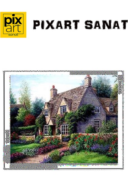 Sarmaşıklı Ev Pixart Sana Elmas Mozaik Tablo Diamond Türkiye T 61 x 51 cm fırsatları