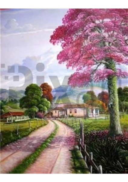 Köy Yolu Pixart Sanat Elmas Mozaik Tablo Diamond Türkiye 38 x 51 cm