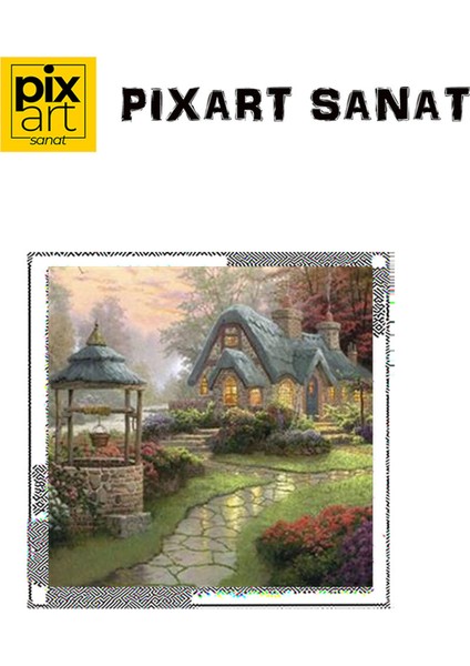 Taş Yollu Ev Pixart Sanat Elmas Mozaik Tablo Diamond Türkiye 51 x 51 cm fırsatları