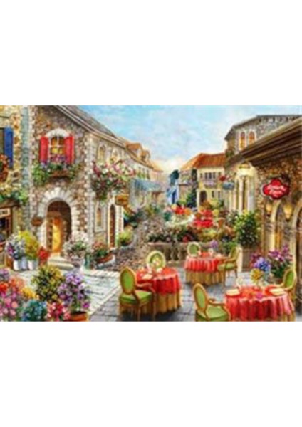 Çiçekli Cafe Pixart Sanat Elmas Mozaik Tablo Diamond Türkiye 69 x 51 cm