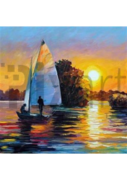 Leonid Afremov Tarzı Günbatımı Pixart Sanat Elmas Mozaik Tablo Diamond Türkiye 50*50
