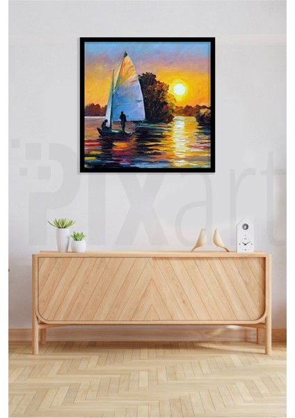 Leonid Afremov Tarzı Günbatımı Pixart Sanat Elmas Mozaik Tablo Diamond Türkiye 50*50 modelleri