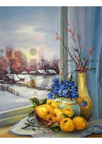 Pencere Kenarı Pixart Sanat Elmas Mozaik Tablo Diamond Türkiye 46*58