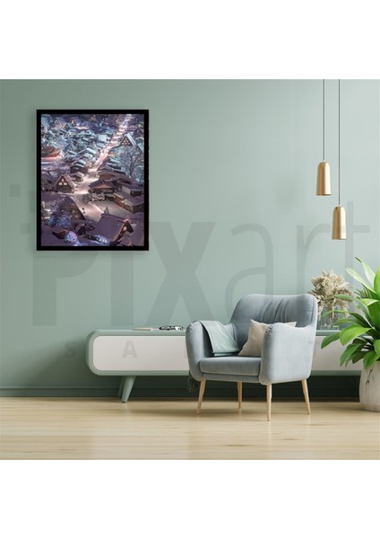Isveç'te Kış Manzarası Pixart Sanat Elmas Mozaik Tablo Diamond Türkiye 46*56 fiyatları