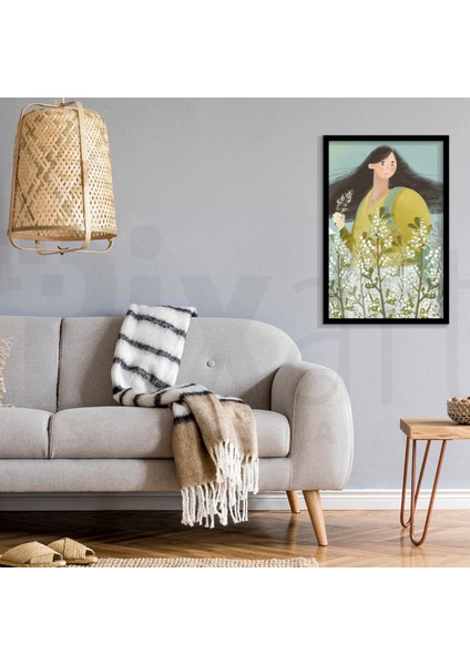 Kirlardaki Kadin 43 x 50 Elmas Mozaik Tablo